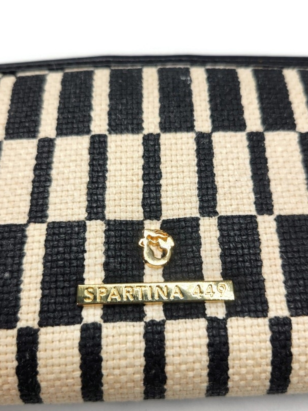 Spartina 449 West RFID Bluff Black & Ivory Woven Linen Leather Bi-Fold Wallet - Picture 5 of 13